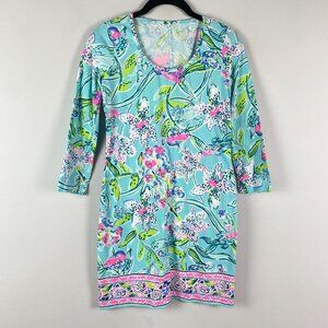 Lilly Pulitzer Beacon Dress Bali Blue Sway This Way Engineered Knit XXS